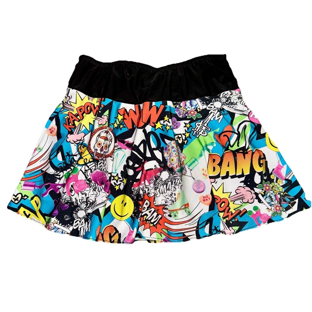 Queen Of The Court LG Pop Comic Emoji Wearable Art Tennis Pickleball Skirt Skort